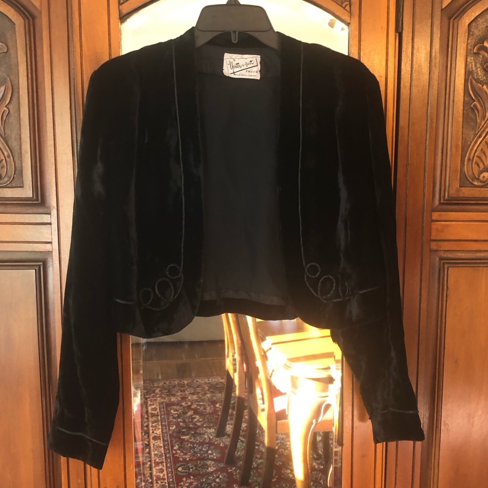 Vintage Velvet Black Blazer